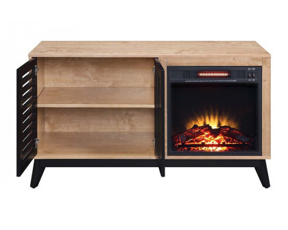 ACME - Gamaliel Cabinet with Fireplace in Oak/Espresso (AC00849)