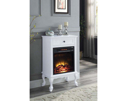 ACME Eirene Fireplace - White Finish