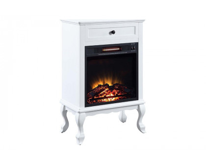 ACME Eirene Fireplace - White Finish