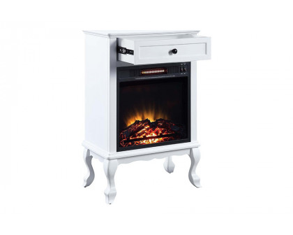 ACME Eirene Fireplace - White Finish