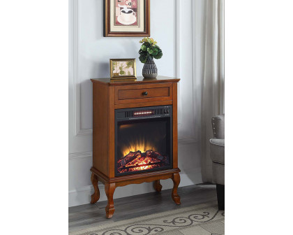 ACME Eirene Fireplace - Walnut Finish