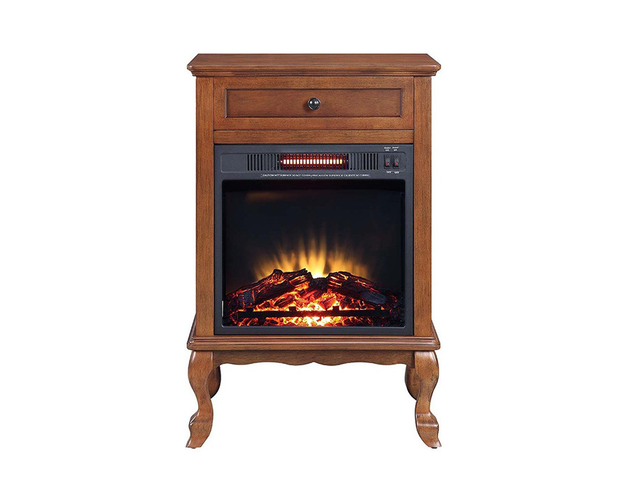 ACME Eirene Fireplace - Walnut Finish