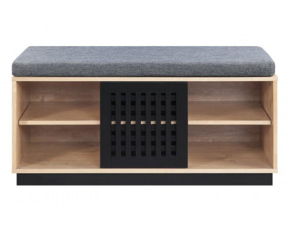 ACME - Gamaliel Bench with Storage in Oak/Espresso