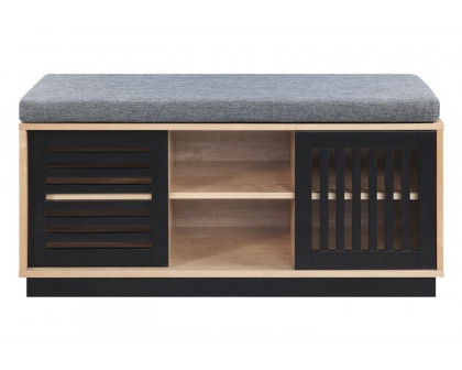 ACME - Gamaliel Bench with Storage in Oak/Espresso