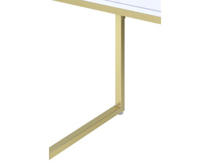 ACME - Coleen Vanity Desk (Same 92312) in White/Brass