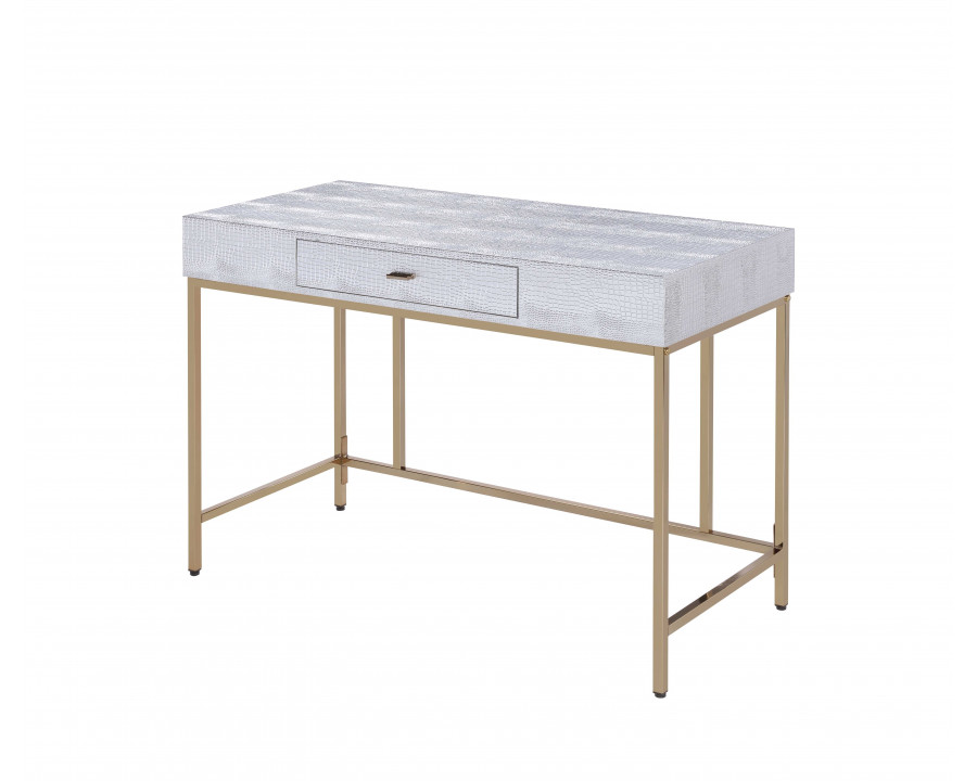 ACME - Piety Vanity Desk (Same 92425) in Silver/Champagne