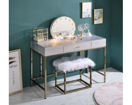 ACME - Piety Vanity Desk (Same 92425) in Silver/Champagne