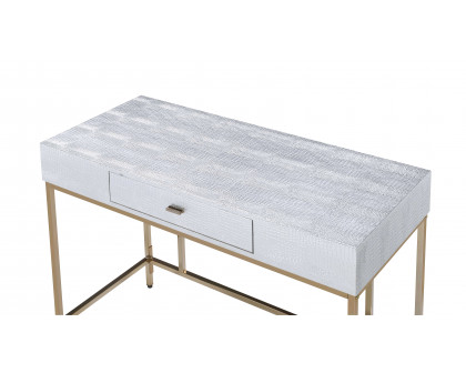 ACME - Piety Vanity Desk (Same 92425) in Silver/Champagne