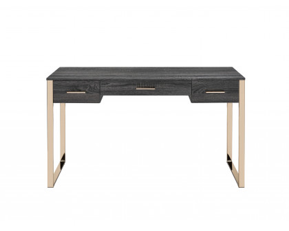 ACME - Perle Vanity Desk with Usb (Same 92715) in Champagne Gold/Black