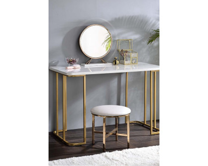 ACME - Estie Vanity Desk (Same 93102) in White/Gold