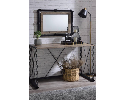 ACME - Jodie Console Table (Same 92248) in Rustic Oak/Antique Black