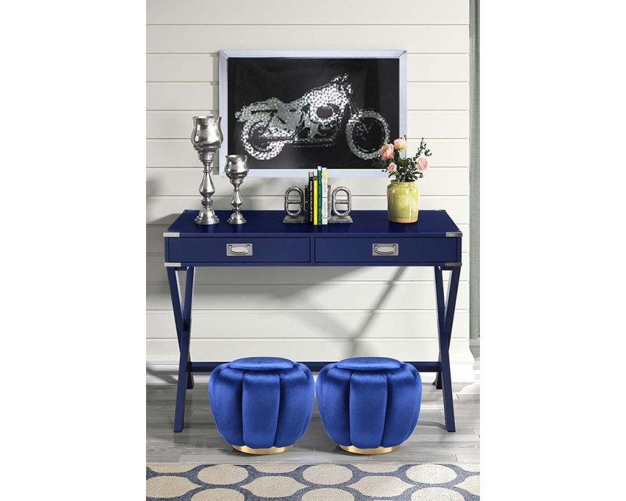 ACME Amenia Console Table - Navy Blue Finish