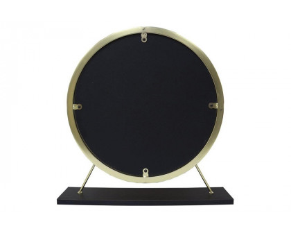 ACME Adao Vanity Mirror and Stool - Black and Brass Finish