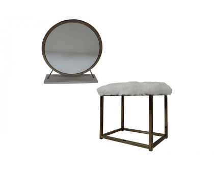 ACME - Adao Vanity Mirror and Stool (qb13394455)