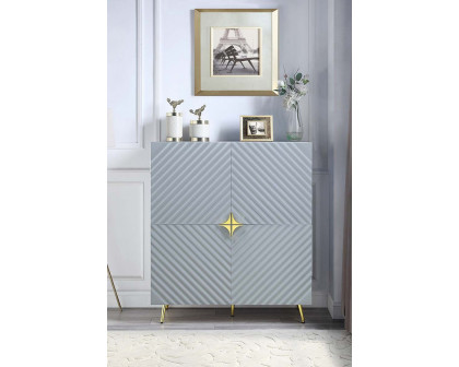 ACME Gaines Accent Cabinet - Gray High Gloss Finish