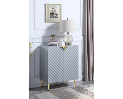 ACME Gaines Console Table - Gray High Gloss Finish