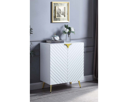 ACME Gaines Console Table - White High Gloss Finish