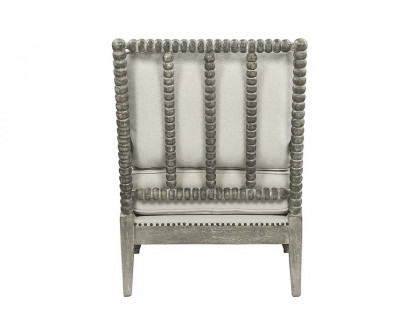 ACME Saraid Accent Chair - Beige Linen and Gray Oak Finish