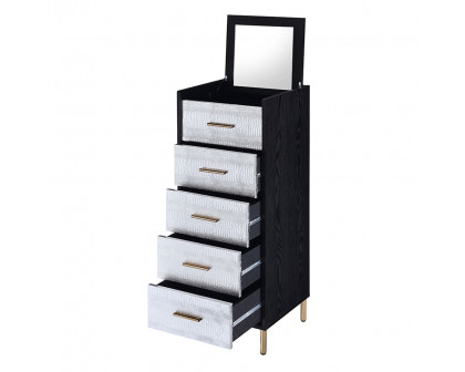 ACME Myles Jewelry Armoire - Black/Silver/Gold