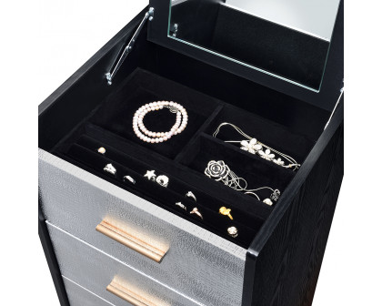 ACME Myles Jewelry Armoire - Black/Silver/Gold