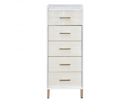 ACME Myles Jewelry Armoire - White/Champagne/Gold