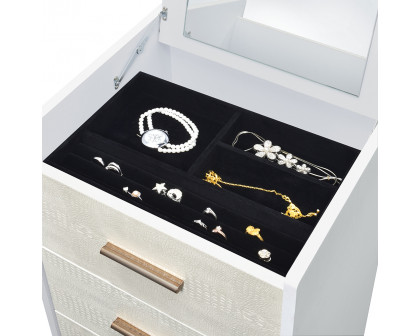 ACME Myles Jewelry Armoire - White/Champagne/Gold