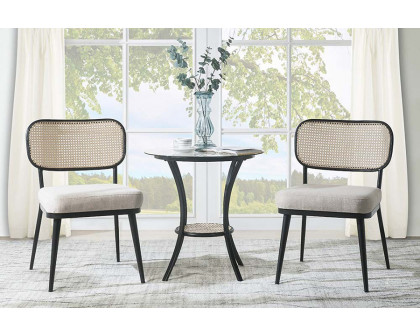 ACME - Colson 3 Pcs Table & Chairs Set in Black