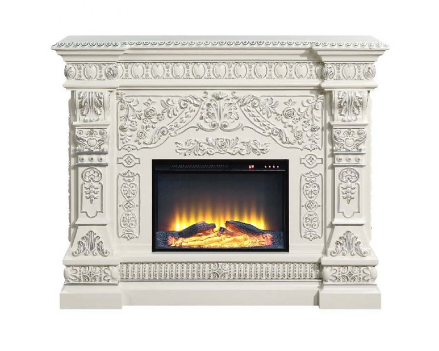 ACME - Vanaheim Fireplace in Antique White