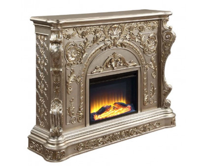 ACME - Danae Fireplace in Antique Silver