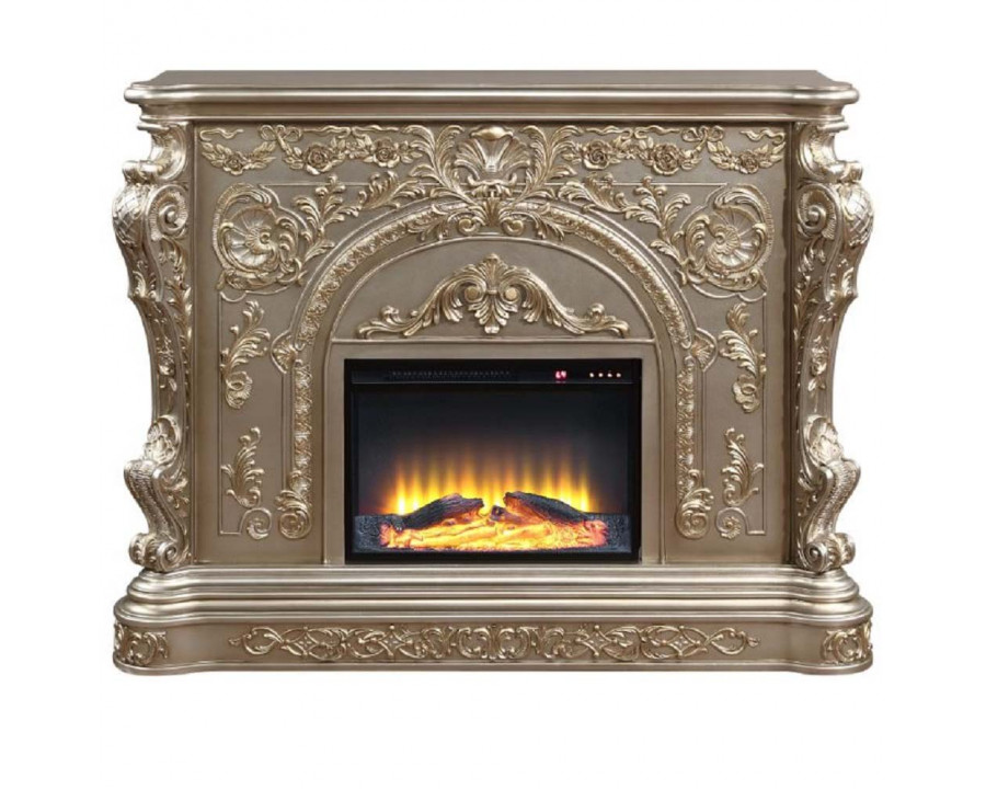 ACME - Danae Fireplace in Antique Silver