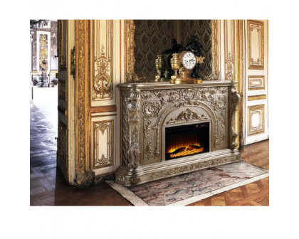 ACME - Danae Fireplace in Antique Silver