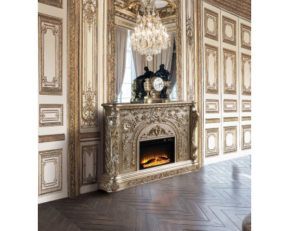 ACME - Danae Fireplace in Antique Silver