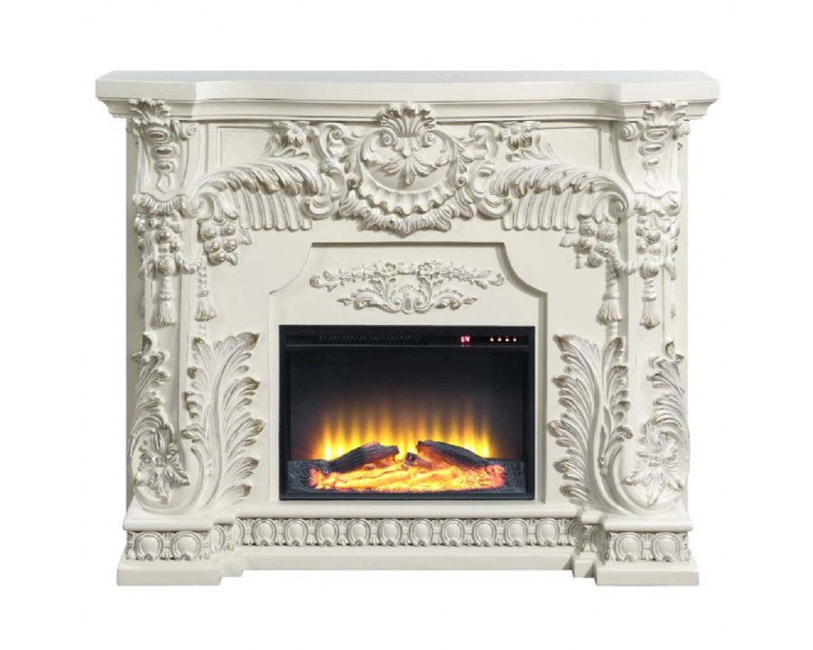 ACME - Adara Fireplace in Antique White