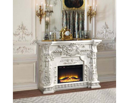 ACME - Adara Fireplace in Antique White