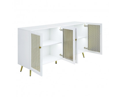 ACME - Gaerwn Console Cabinet with Led in White High Gloss