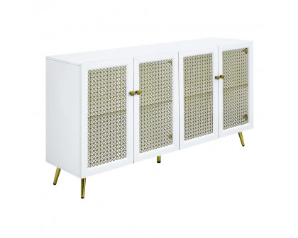 ACME - Gaerwn Console Cabinet with Led in White High Gloss