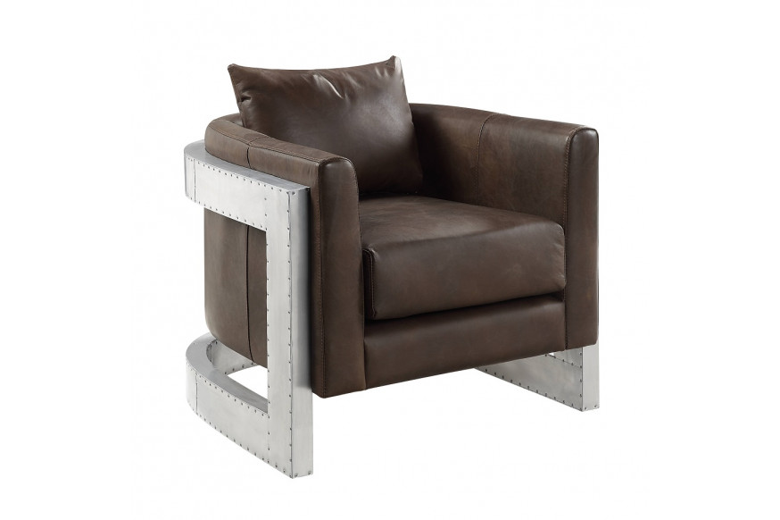 ACME™ Betla Accent Chair - Espresso/Aluminum