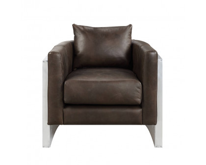 ACME™ Betla Accent Chair - Espresso/Aluminum