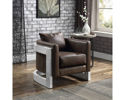 ACME™ Betla Accent Chair - Espresso/Aluminum