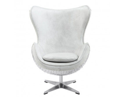 ACME™ Brancaster Accent Chair with Swivel - Vintage White/Aluminum