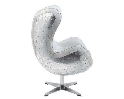 ACME™ Brancaster Accent Chair with Swivel - Vintage White/Aluminum