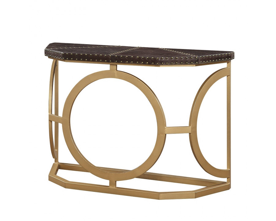 ACME - Solara Console Table in Brown/Gold