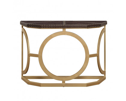 ACME - Solara Console Table in Brown/Gold