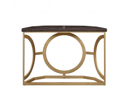 ACME - Solara Console Table in Brown/Gold