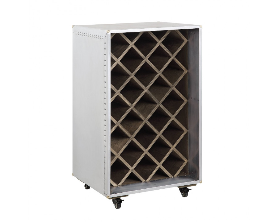 ACME - Raini Wine Cabinet in Aluminum