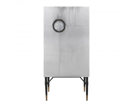 ACME - Yoela Wine Cabinet in Aluminum