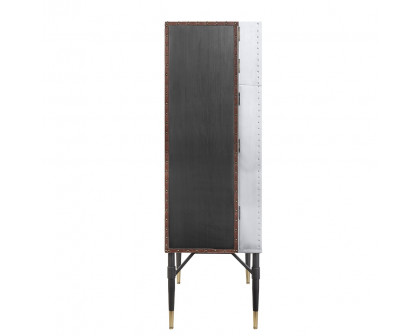 ACME - Yoela Wine Cabinet in Aluminum