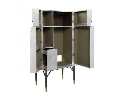 ACME - Yoela Wine Cabinet in Aluminum