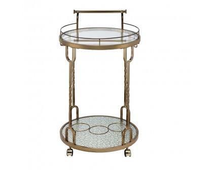 ACME - Vikki Serving Cart in Mirrored/Champagne Gold