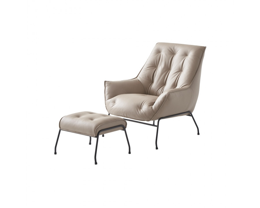 ACME Zusa Accent Chair & Ottoman - Khaki